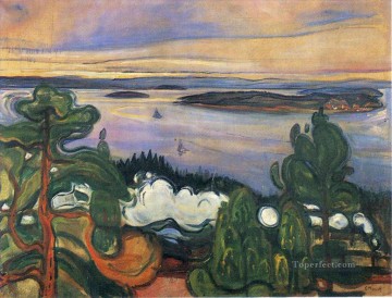 Expressionism Painting - train smoke 1900 Edvard Munch Expressionism